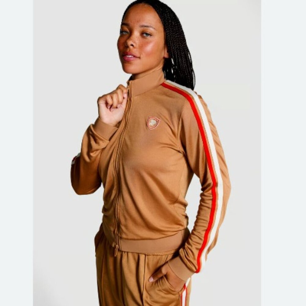 Victoria's Secret Track Star Full Zip Jacket Brown Small NWT